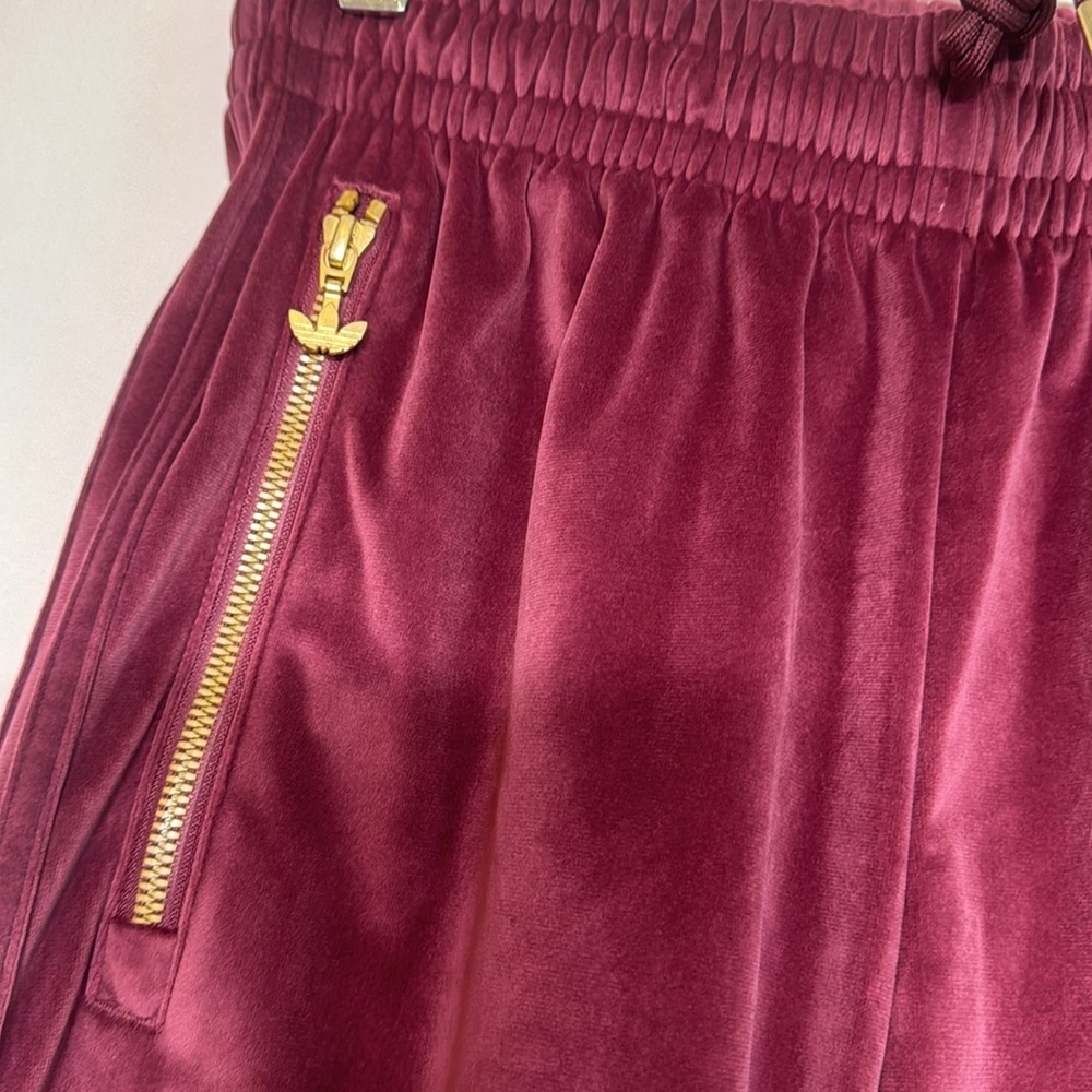 Adidas velour pants with bungees bottoms